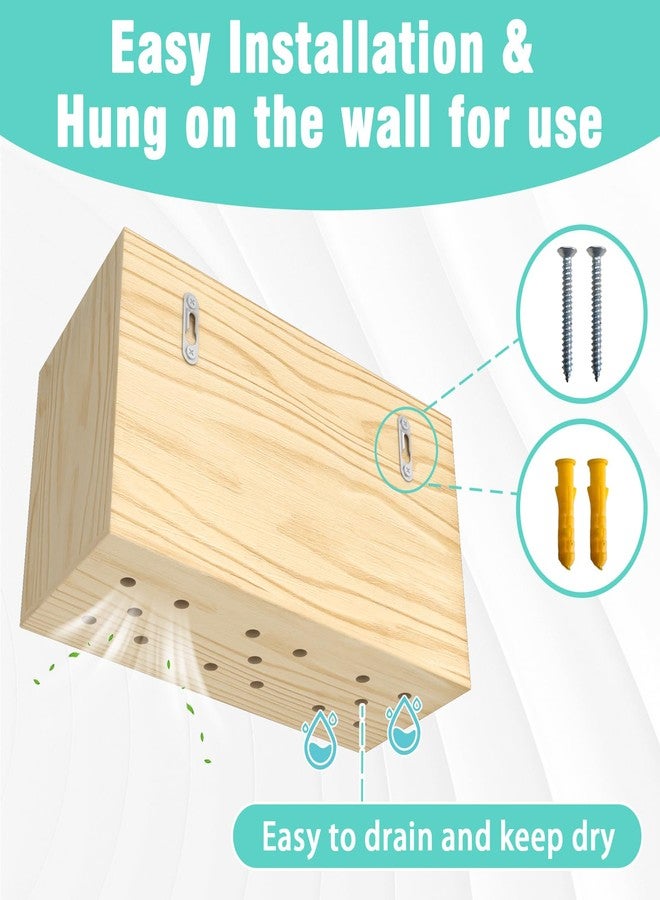 REFGY Wooden Kitchen Utensil Holder, Flatware Utensil Caddy with 3 Compartments, Utensil Caddy for Parties, Storage Organizer Box for Kitchen Counter & Silverware, Natural - Image 4